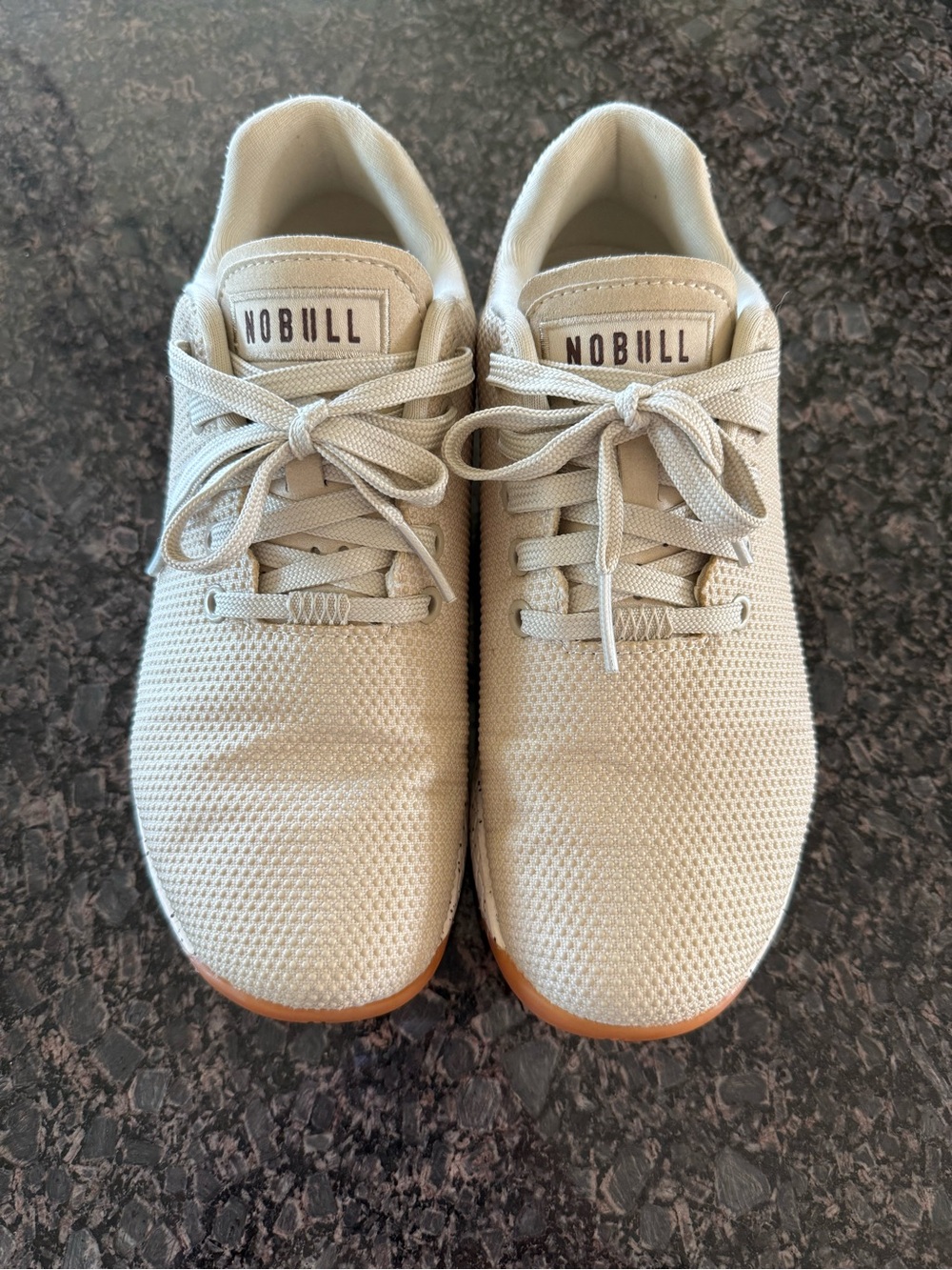 NOBULL Women's/ Men’s Knit Trainer in Beige with Gum Sole